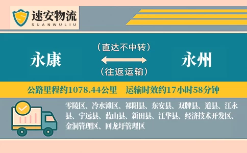 永康到永州货运公司