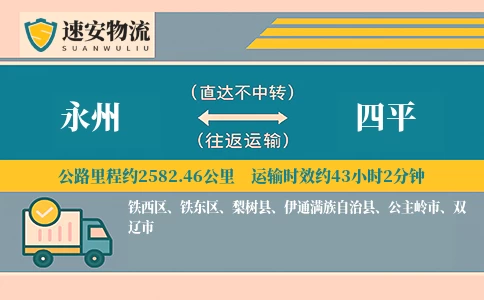 永州到四平货运公司