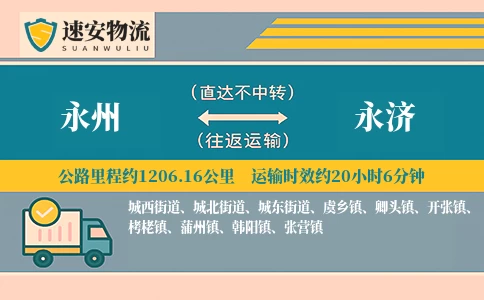 永州到永济物流公司