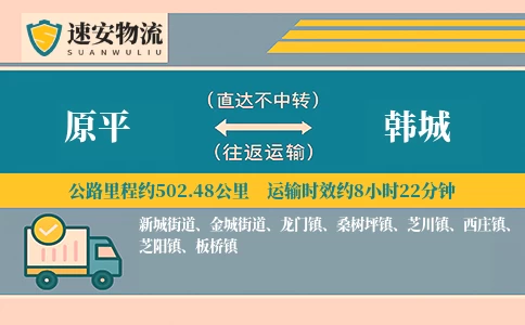 原平到韩城货运公司