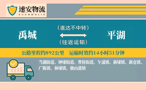 禹城到平湖货运公司
