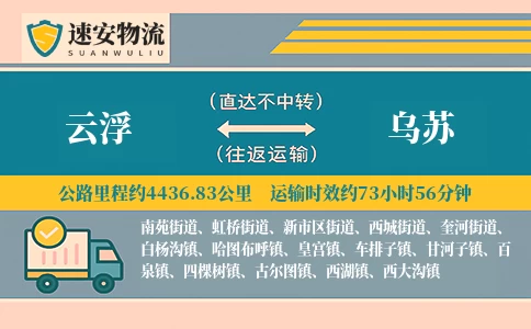 云浮到乌苏货运公司