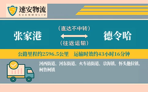 张家港到德令哈货运公司