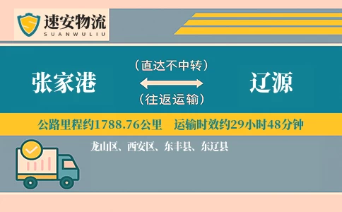张家港到辽源货运公司