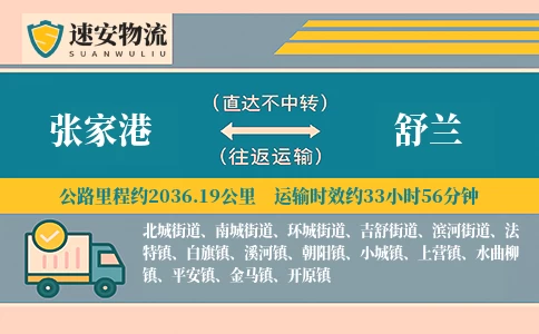 张家港到舒兰货运公司