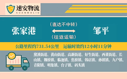 张家港到邹平货运公司