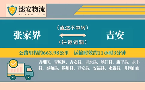 张家界到吉安货运公司