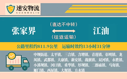 张家界到江油货运公司