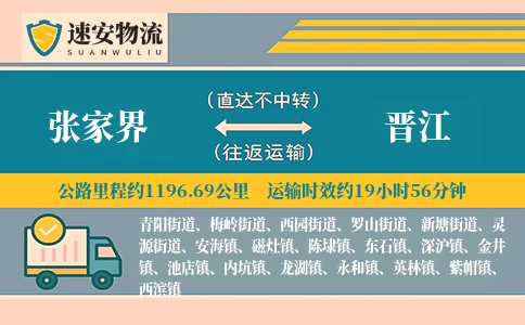 张家界到晋江货运公司