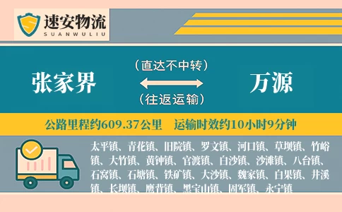 张家界到万源货运公司
