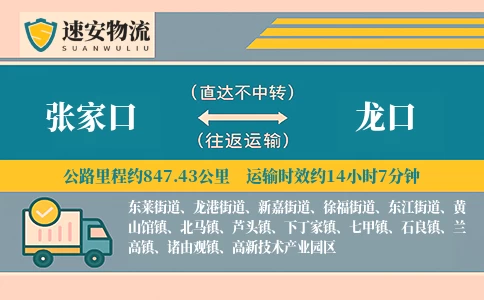 张家口到龙口货运公司
