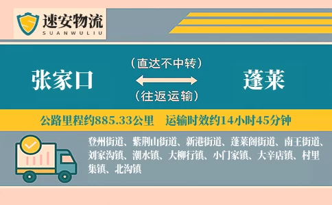 张家口到蓬莱货运公司