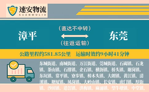 漳平到东莞货运公司