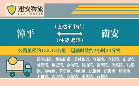 漳平到南安货运公司