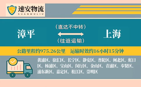 漳平到上海货运公司