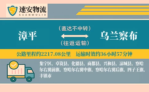 漳平到乌兰察布货运公司