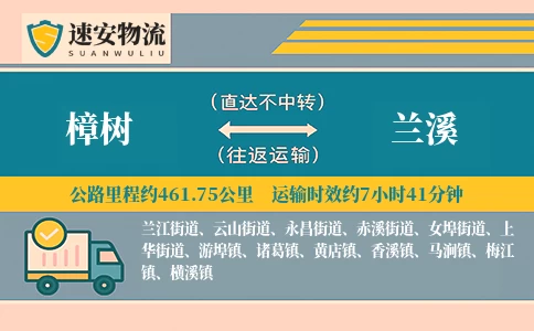 樟树到兰溪货运公司