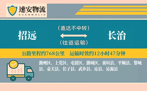 招远到长治货运公司