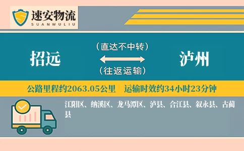 招远到叙永县物流公司