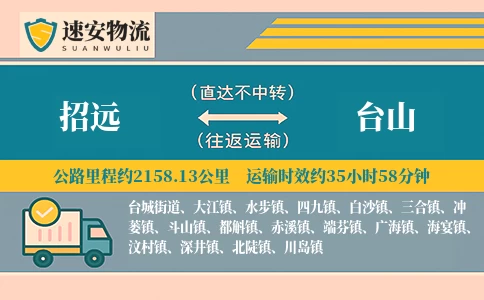 招远到台山货运公司