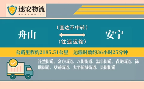 舟山到安宁货运公司