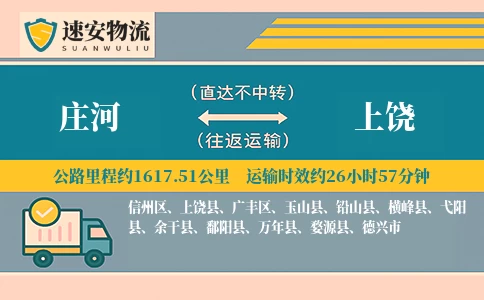 庄河到上饶货运公司