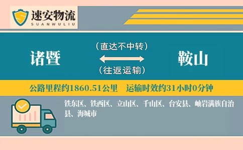 诸暨到鞍山物流公司