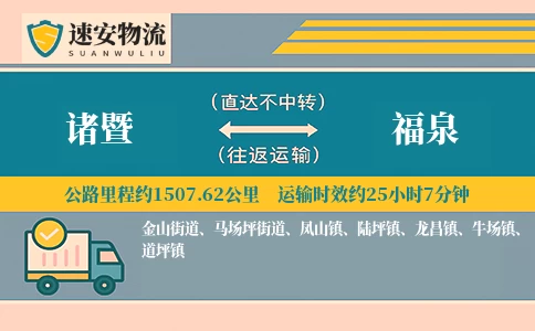 诸暨到福泉货运公司