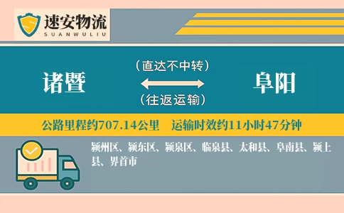 诸暨到阜阳物流公司