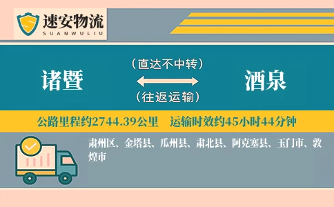 诸暨到酒泉货运公司