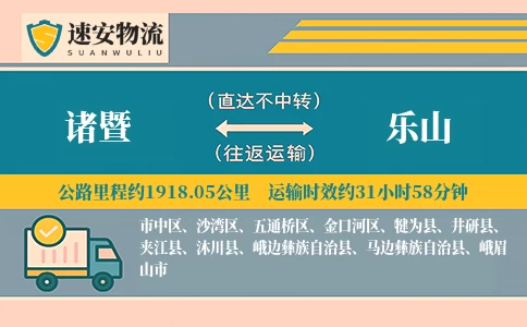 诸暨到乐山货运公司