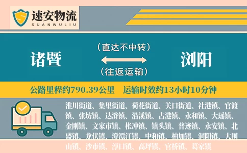 诸暨到浏阳货运公司