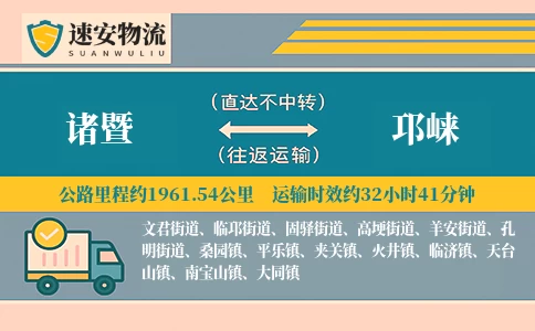 诸暨到邛崃货运公司