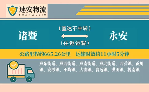 诸暨到永安物流公司