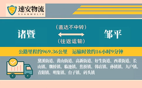 诸暨到邹平货运公司