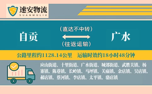 自贡到广水货运公司