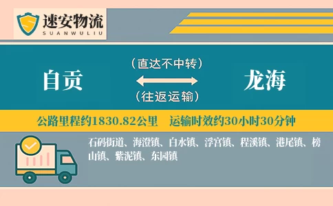 自贡到龙海货运公司