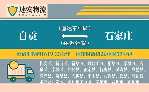 自贡到石家庄货运公司