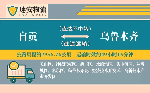 自贡到乌鲁木齐货运公司