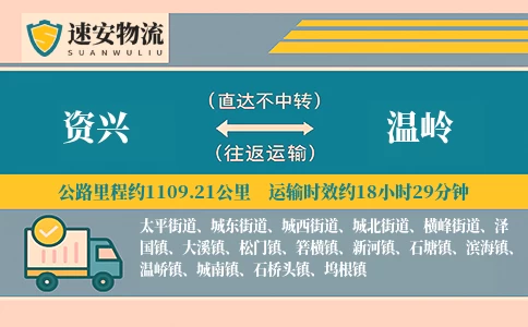 资兴到温岭货运公司