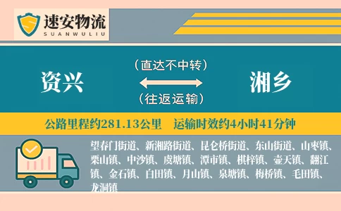 资兴到湘乡货运公司