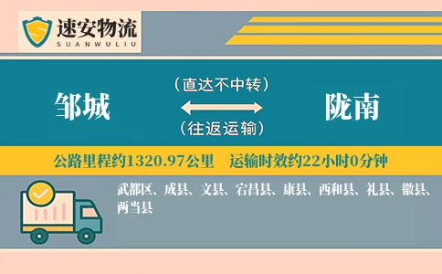 邹城到陇南货运公司