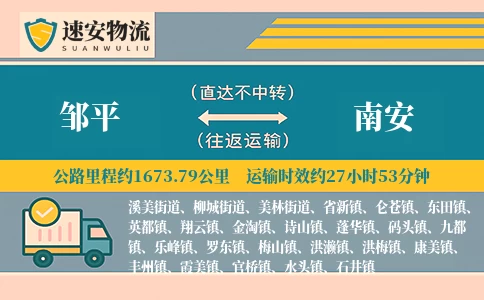 邹平到南安货运公司